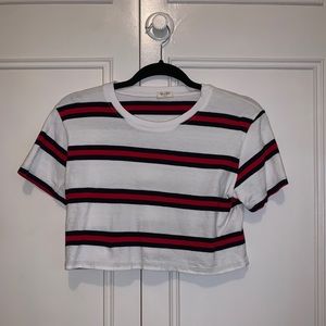 White stripped crop top